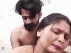 Real Indian bhabhi gets naked and fucked in standing doggy style