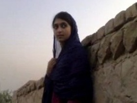 Adorable young girl gets naughty outdoors