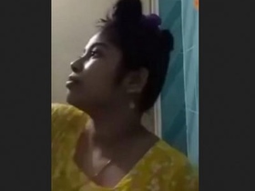 A stunning woman takes a bath and displays herself