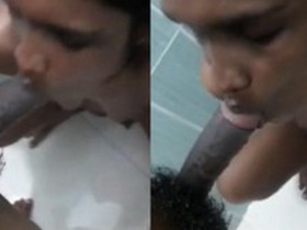 Tamil bhabhi gives a sensual blowjob and takes a bath