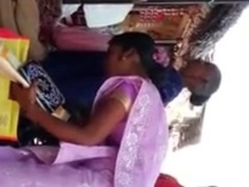 Indian aunty's big boobs on display in public