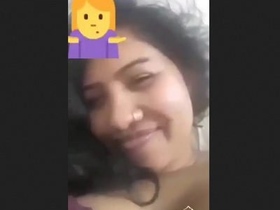 Cute girl flaunts her body in a VC video