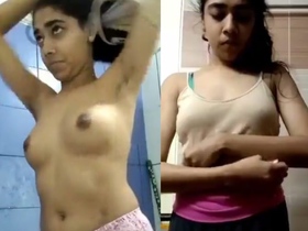 Cute Indian girl strips and gets fucked in bathtub