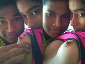 Indian bf sucks on his girlfriend's perky boobs in a cute video