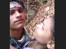 Teen couple has outdoor sex in jungle village