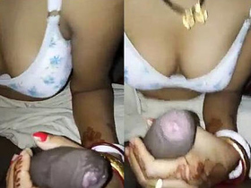Desi newlywed wife gives a blowjob to her husband